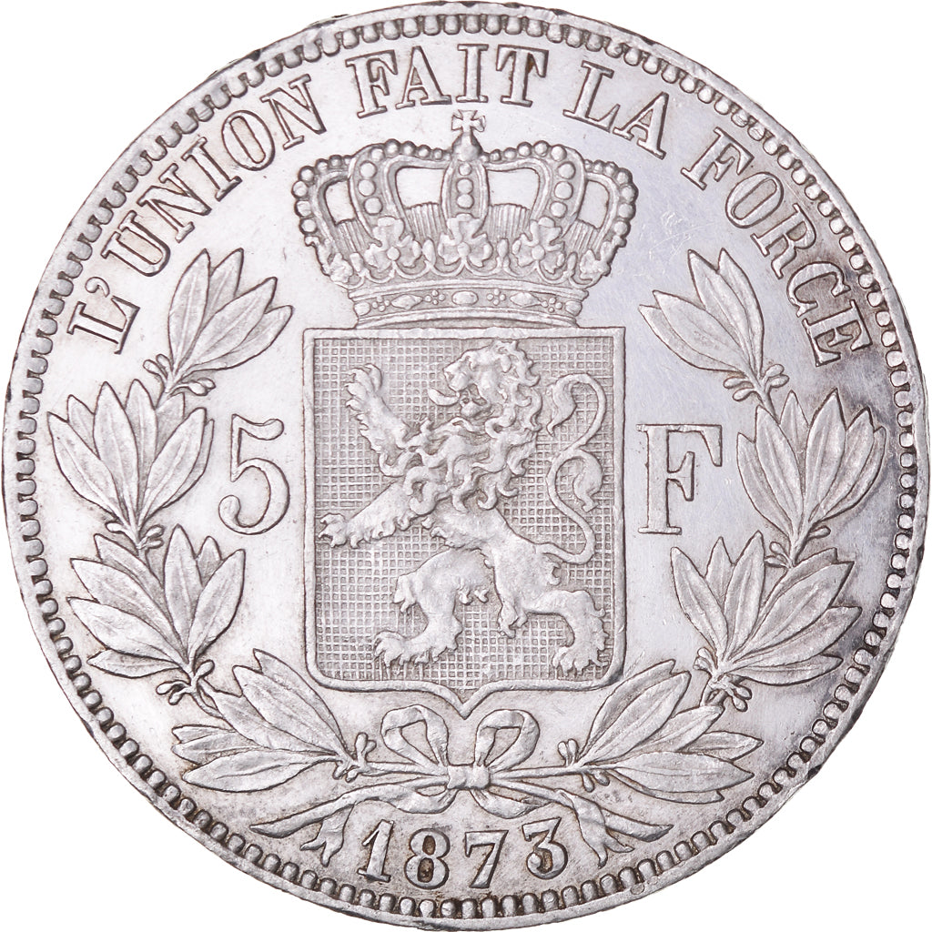 Coin, Belgium, Leopold II, 5 Francs, 5 Frank, 1873, AU(50-53), Silver, KM:24