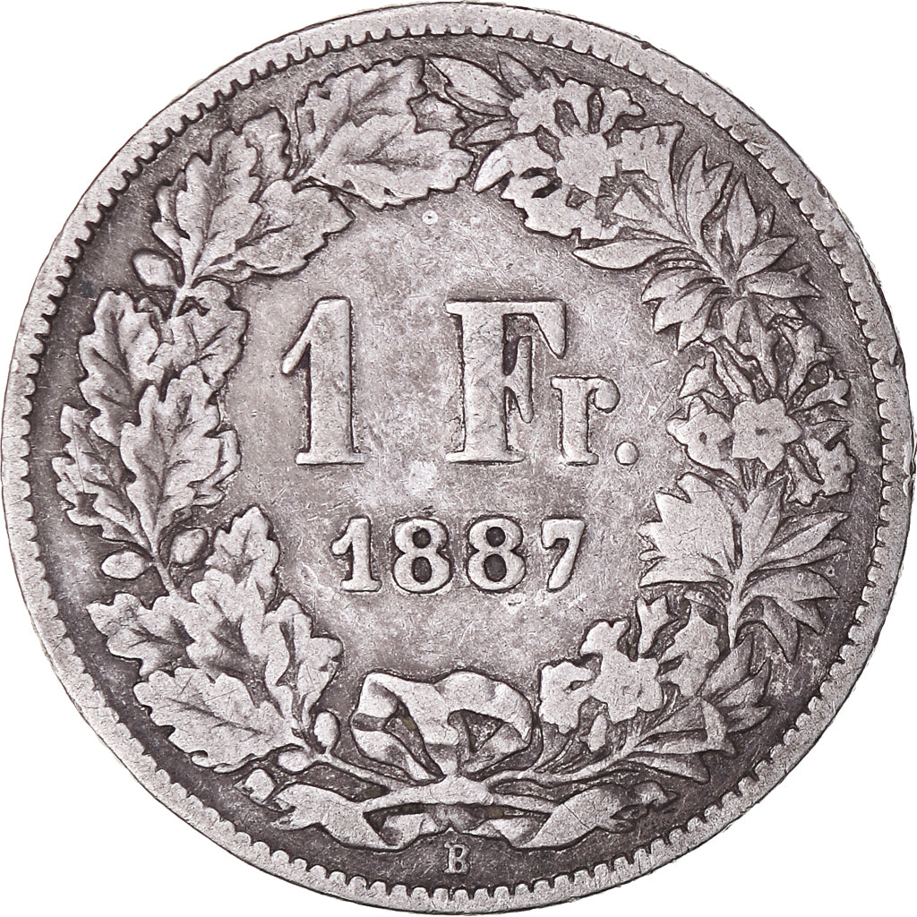 Coin, Switzerland, Franc, 1887, Bern, VF(20-25), Silver, KM:24