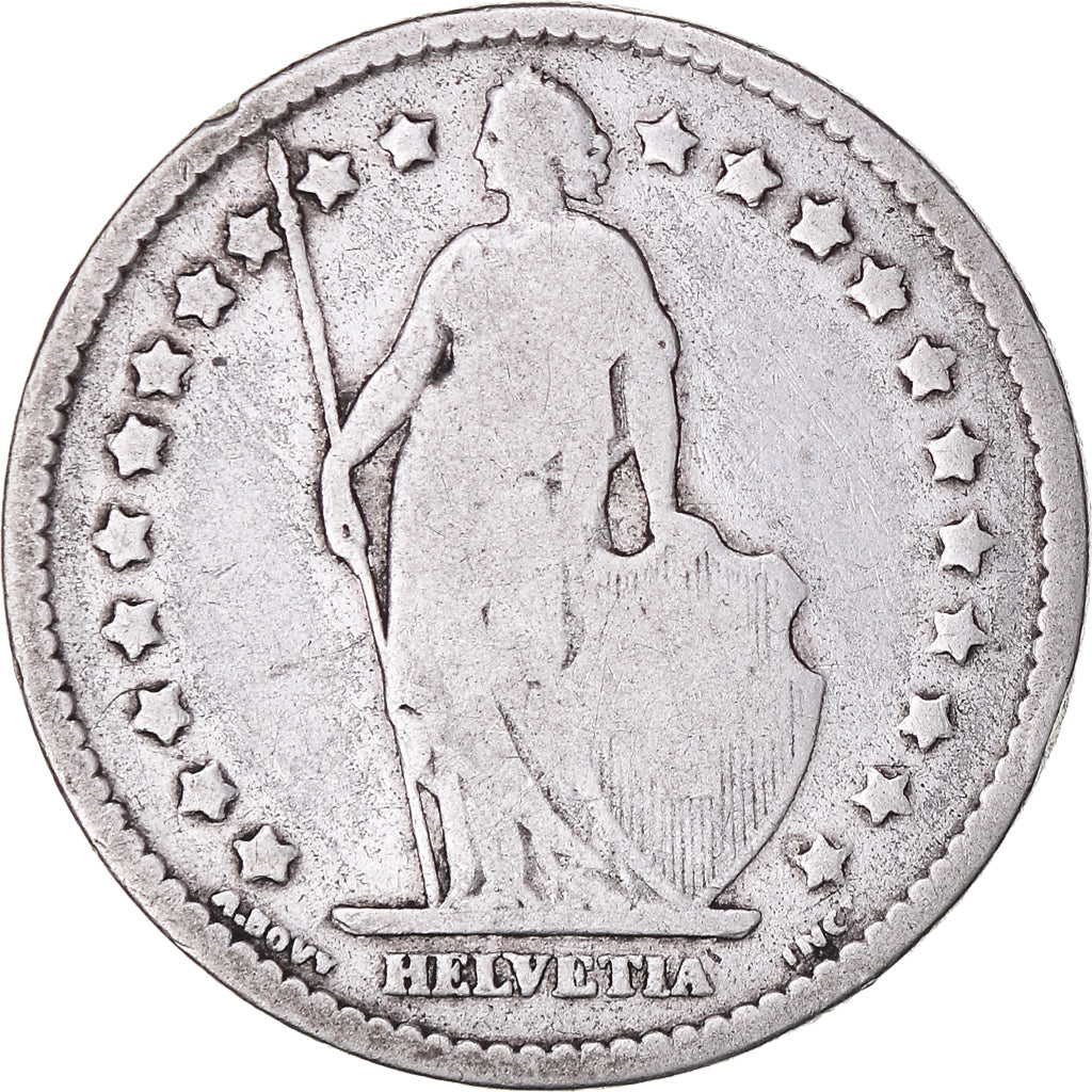 Coin, Switzerland, Franc, 1876, Bern, VF(20-25), Silver, KM:24
