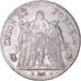 Moneta, Francia, Union et Force, 5 Francs, AN 7 (1798-1799), Paris, BB, Argento