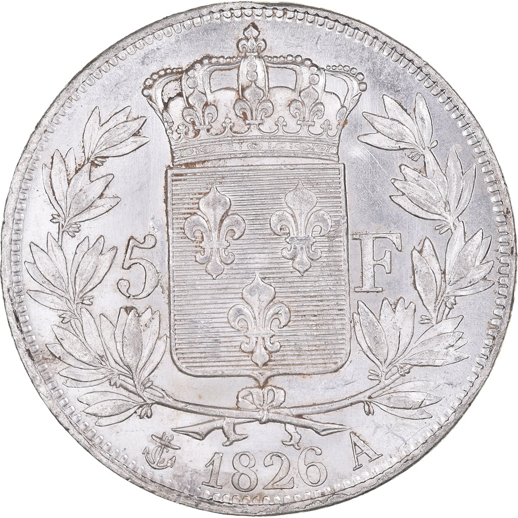 Monnaie, France, Charles X, 5 Francs, 1826, Paris, Rare in this quality, SUP