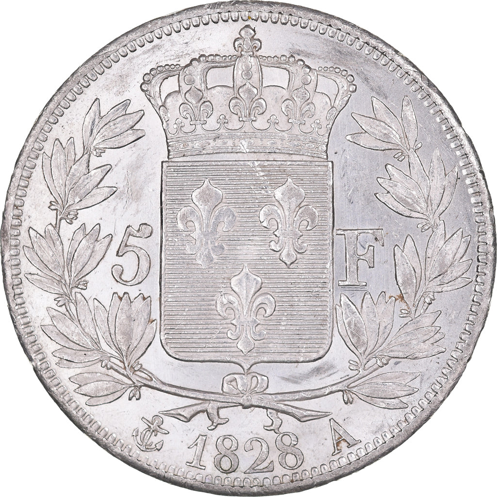 Moneta, Francja, Charles X, 5 Francs, 1828, Paris, Rare in this quality
