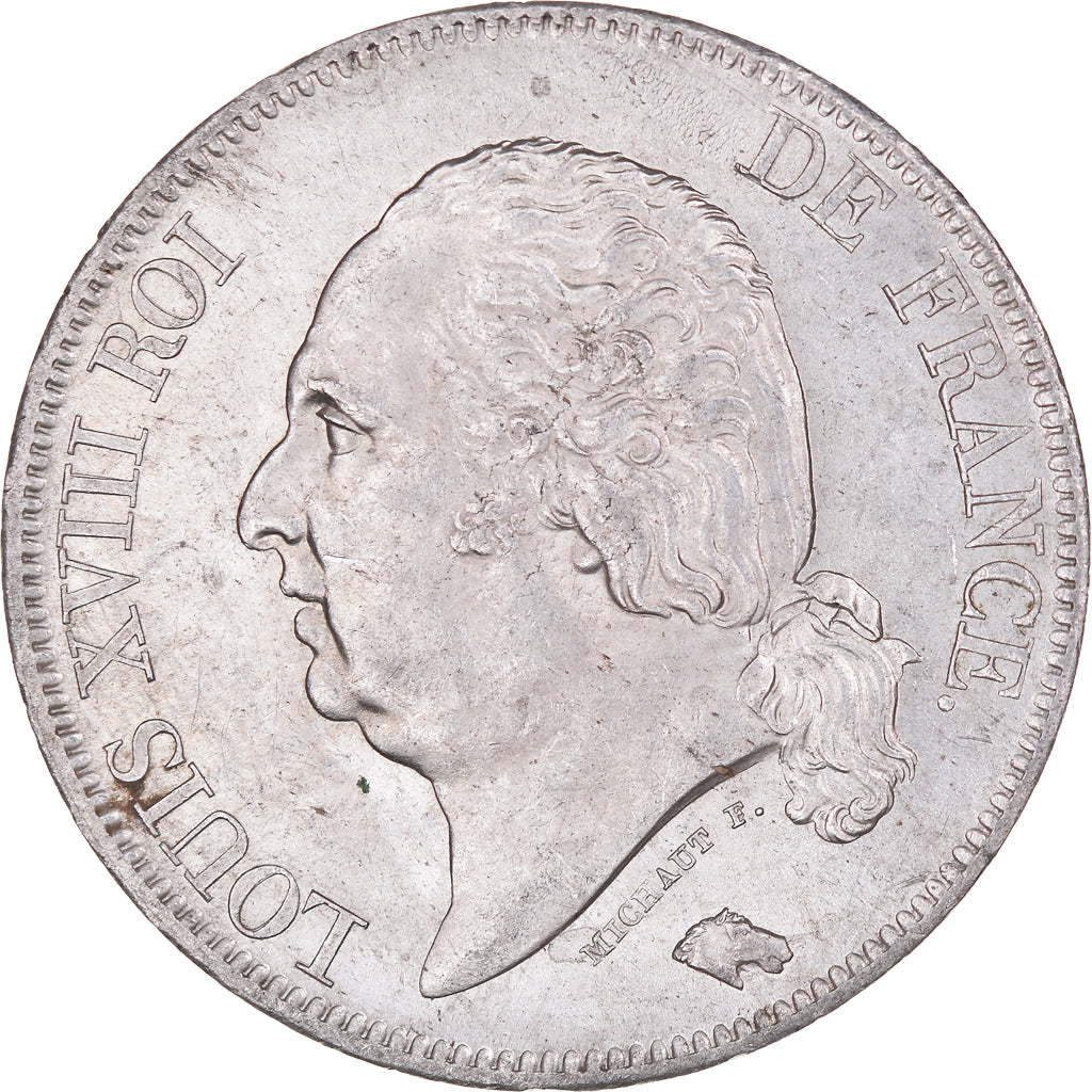Coin, France, Louis XVIII, 5 Francs, 1821, Lille, Rare in this quality