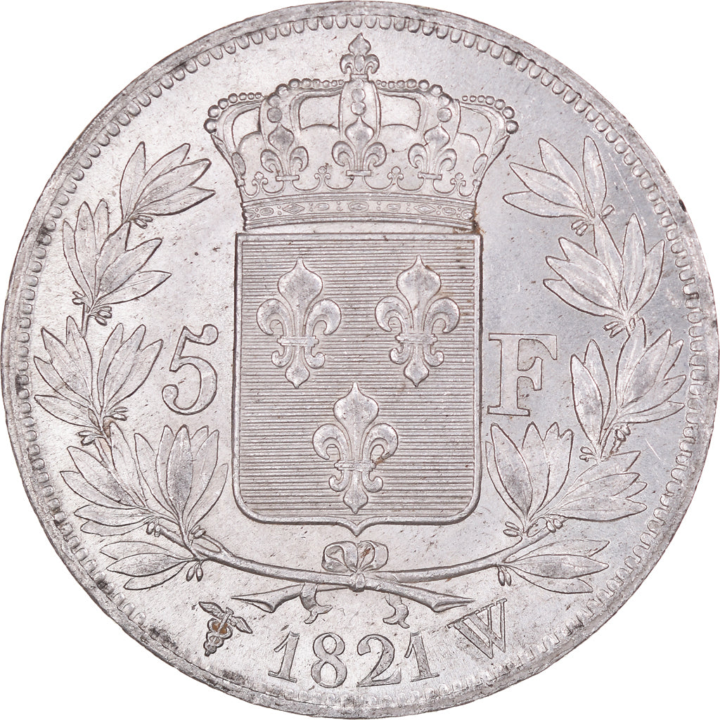 Coin, France, Louis XVIII, 5 Francs, 1821, Lille, Rare in this quality