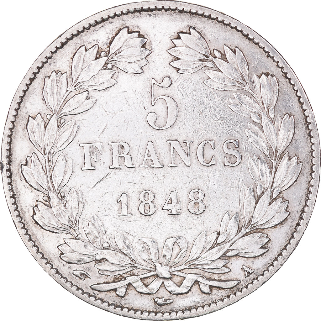 Coin, France, Louis-Philippe, 5 Francs, 1848, Paris, EF(40-45), Silver