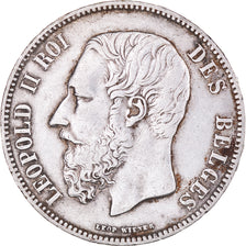 Coin, Belgium, Leopold II, 5 Francs, 5 Frank, 1873, EF(40-45), Silver, KM:24
