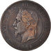 Moeda, França, Napoleon III, 10 Centimes, 1864, Strasbourg, VF(30-35), Bronze