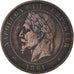 Moeda, França, Napoleon III, 10 Centimes, 1861, Strasbourg, VF(30-35), Bronze