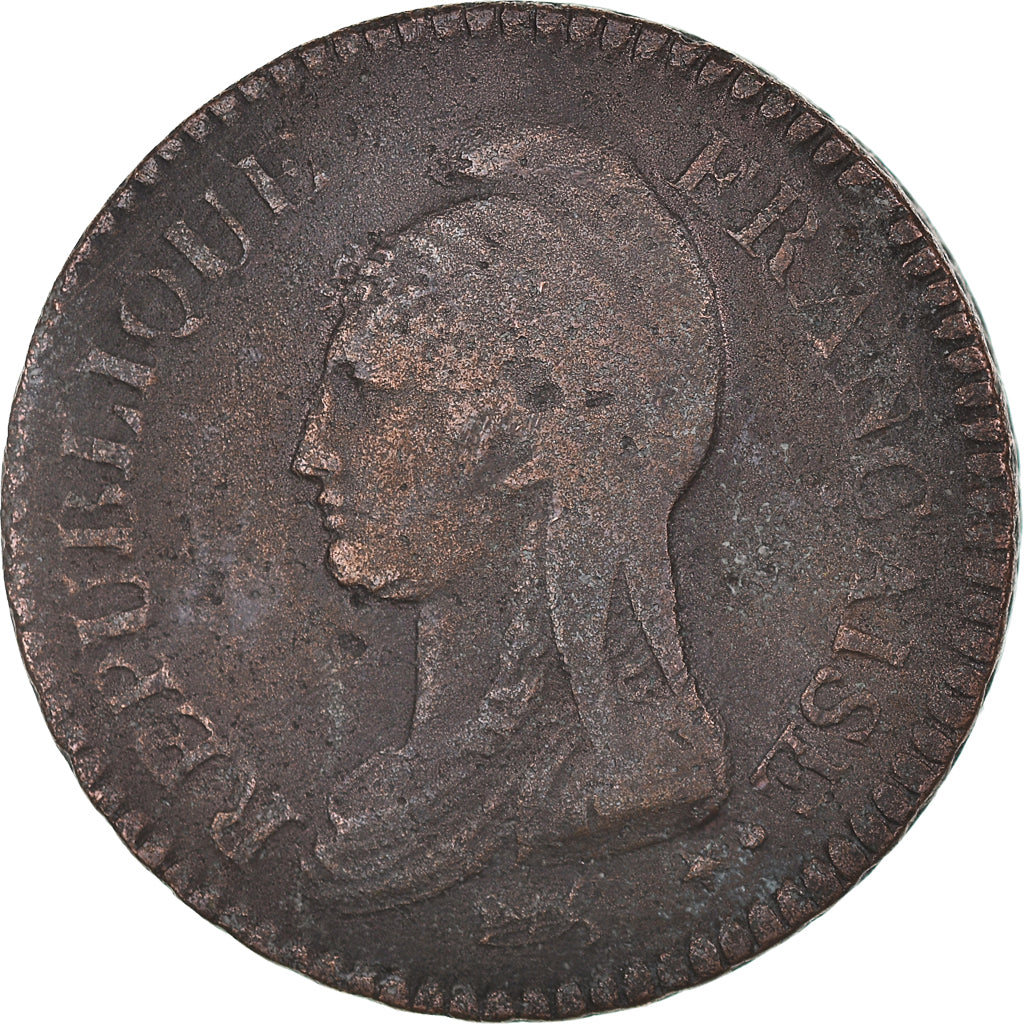 Coin, France, Dupré, Decime, AN 8, Paris, VF(20-25), Bronze, KM:645.1