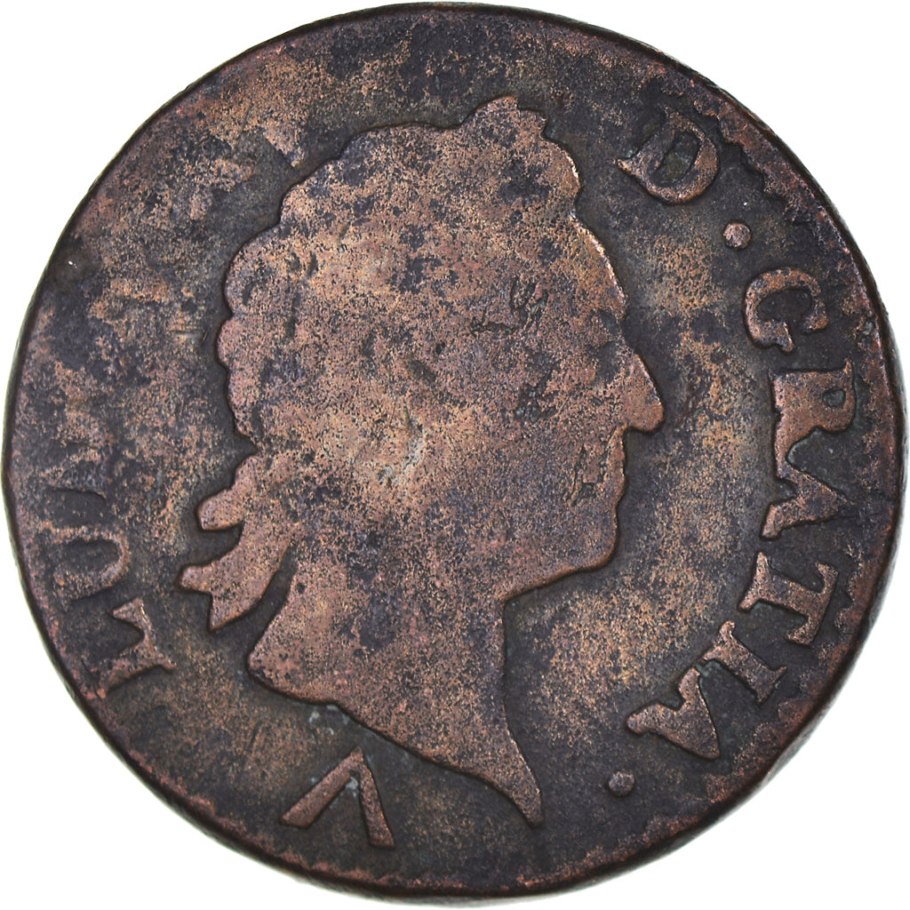 Moneta, Francja, Louis XV, Sol, 1772, Lille, VF(20-25), Miedź, KM:545.12