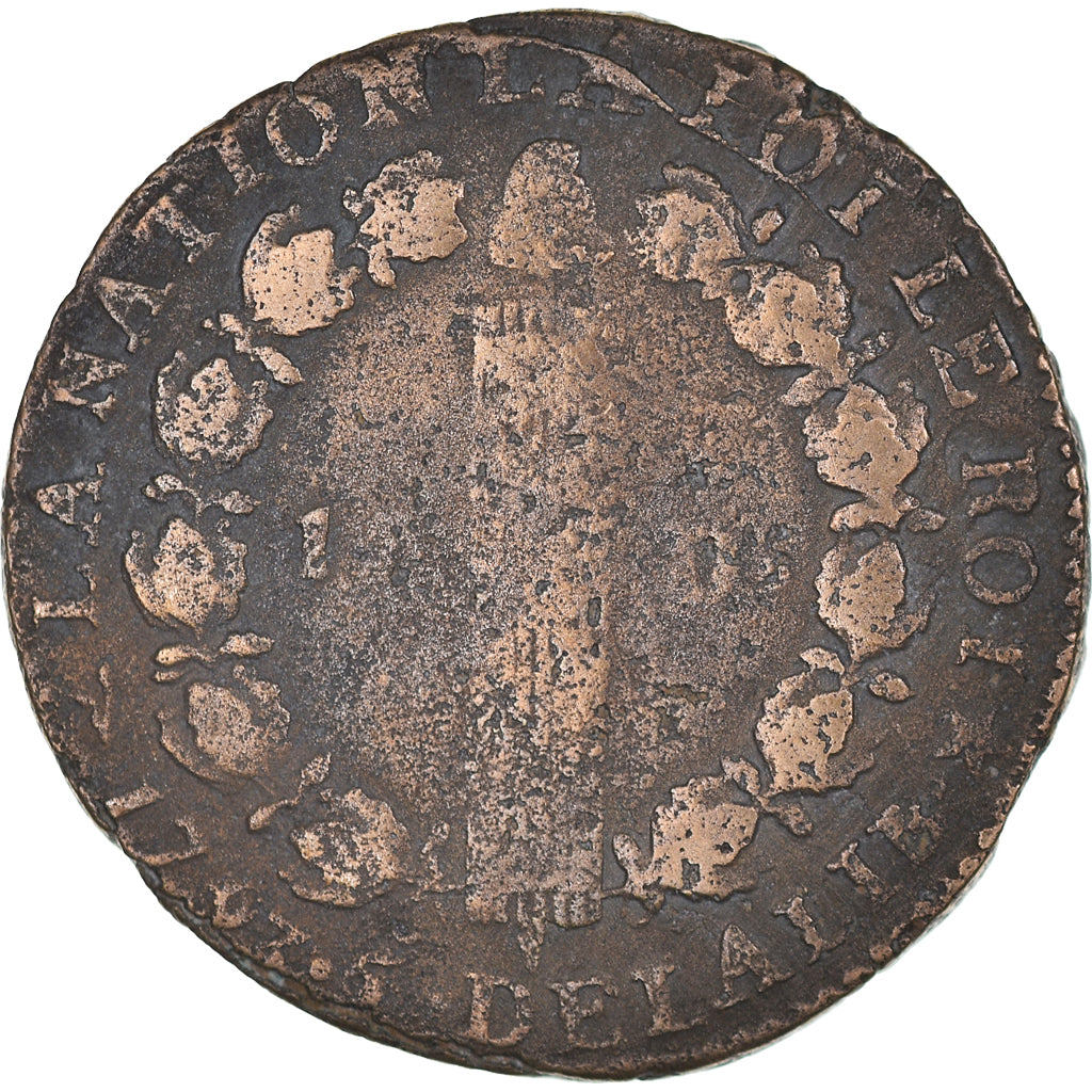 Coin, France, Louis XVI, 12 Deniers, 1793, Lille, F(12-15), Métal de cloche