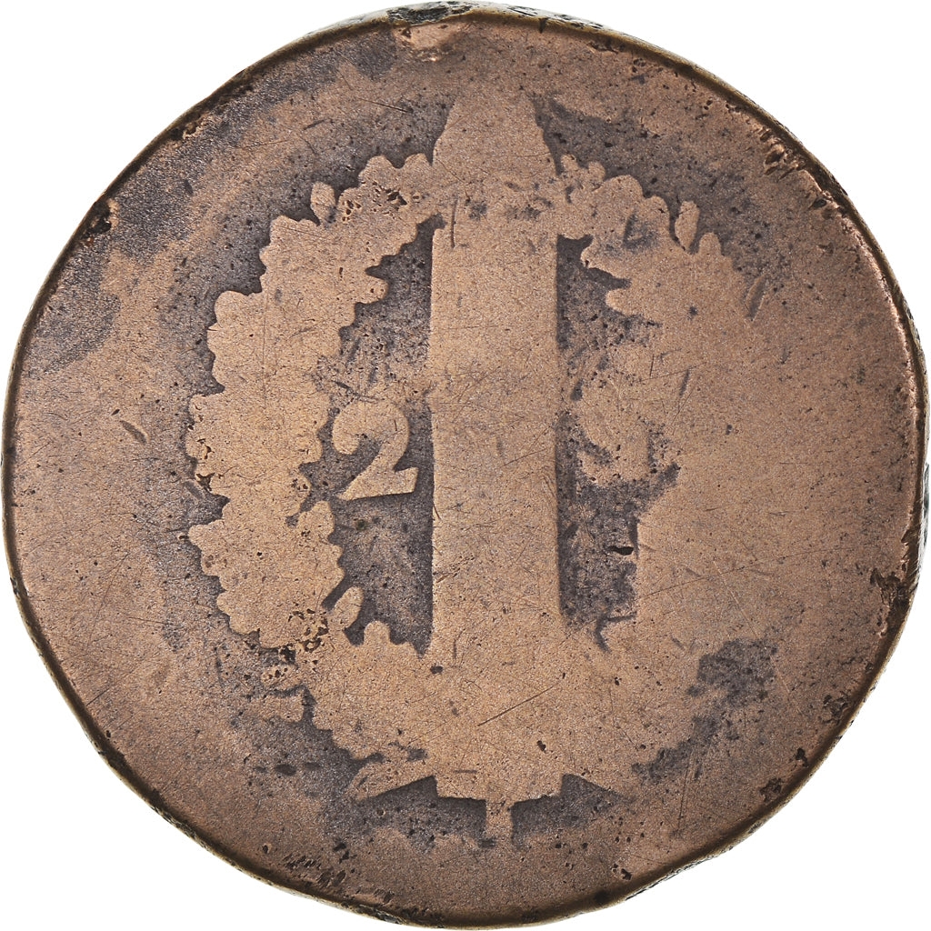 Moneta, Francia, Louis XVI, 2 Sols, 1792, Lille, B, Bronzo, KM:603.16