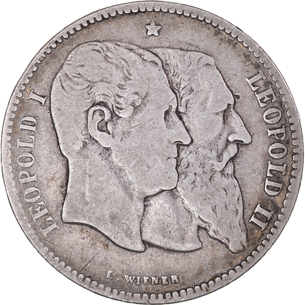 Coin, Belgium, Leopold II, 2 Francs, 2 Frank, 1880, VF(30-35), Silver, KM:39
