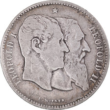 Coin, Belgium, Leopold II, 2 Francs, 2 Frank, 1880, VF(30-35), Silver, KM:39