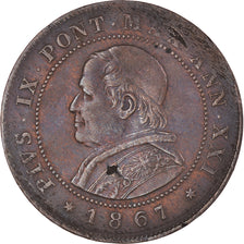 Moneta, STATI ITALIANI, PAPAL STATES, Pius IX, 2 Soldi, 10 Centesimi, 1867