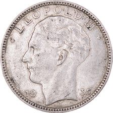 Coin, Belgium, Leopold III, 20 Francs, 20 Frank, 1935, EF(40-45), Silver, KM:105