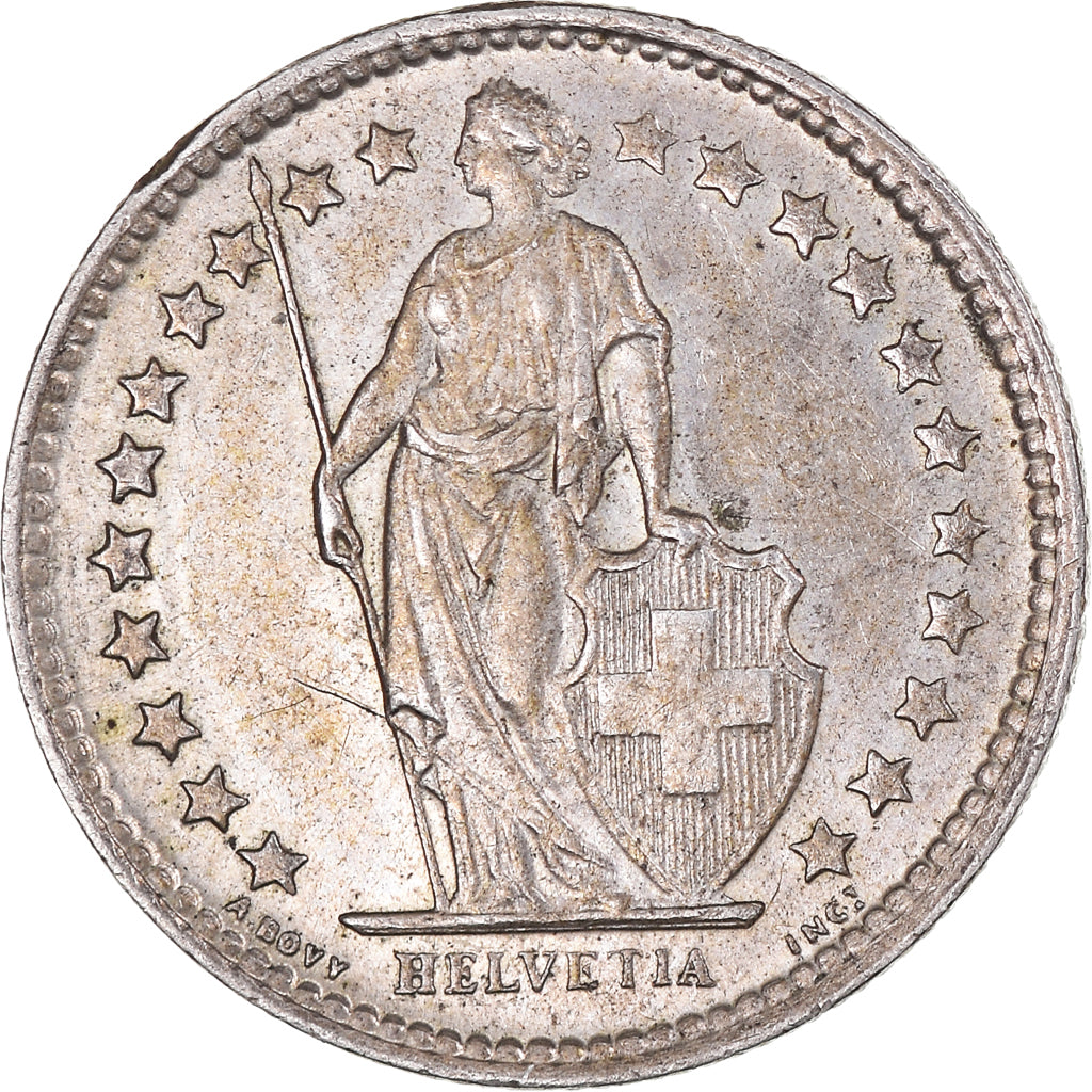 Coin, Switzerland, 1/2 Franc, 1958, Bern, AU(50-53), Silver, KM:23