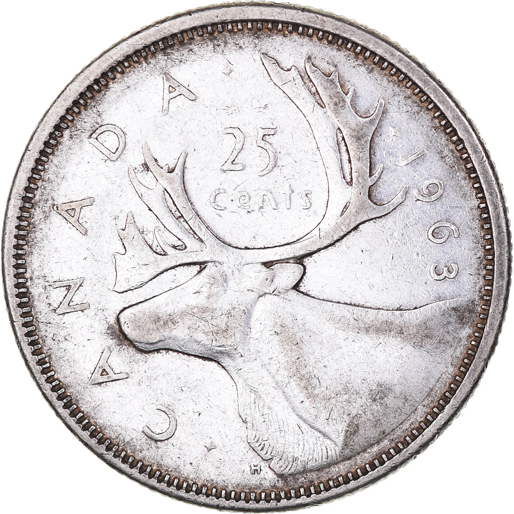 Coin, Canada, Elizabeth II, 25 Cents, 1963, Ottawa, EF(40-45), Silver, KM:52