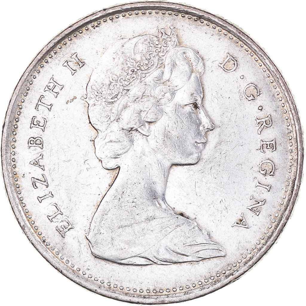 Moneda, Canadá, Elizabeth II, 25 Cents, 1968, Ottawa, MBC, Plata, KM:62a