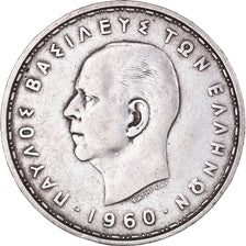 Coin, Greece, Paul I, 20 Drachmai, 1960, EF(40-45), Silver, KM:85
