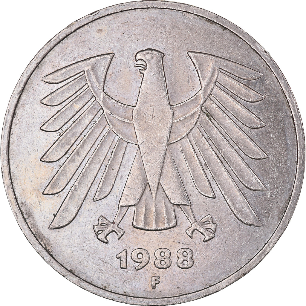 Monnaie, République fédérale allemande, 5 Mark, 1988, Stuttgart, TTB+
