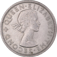 Coin, New Zealand, Elizabeth II, Florin, 1965, AU(50-53), Copper-nickel, KM:28.2