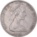 Moeda, Nova Zelândia, Elizabeth II, 20 Cents, 1967, AU(50-53), Cobre-níquel