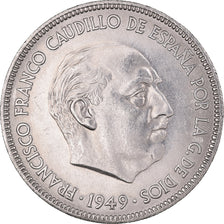 Moneda, España, Caudillo and regent, 5 Pesetas, 1949, Madrid, EBC, Níquel