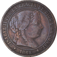 Coin, Spain, Isabel II, 2-1/2 Centimos, 1868, Madrid, VF(30-35), Copper