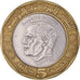 Coin, Tunisia, 5 Dinars, 2002/AH1423, AU(50-53), Bi-Metallic, KM:444