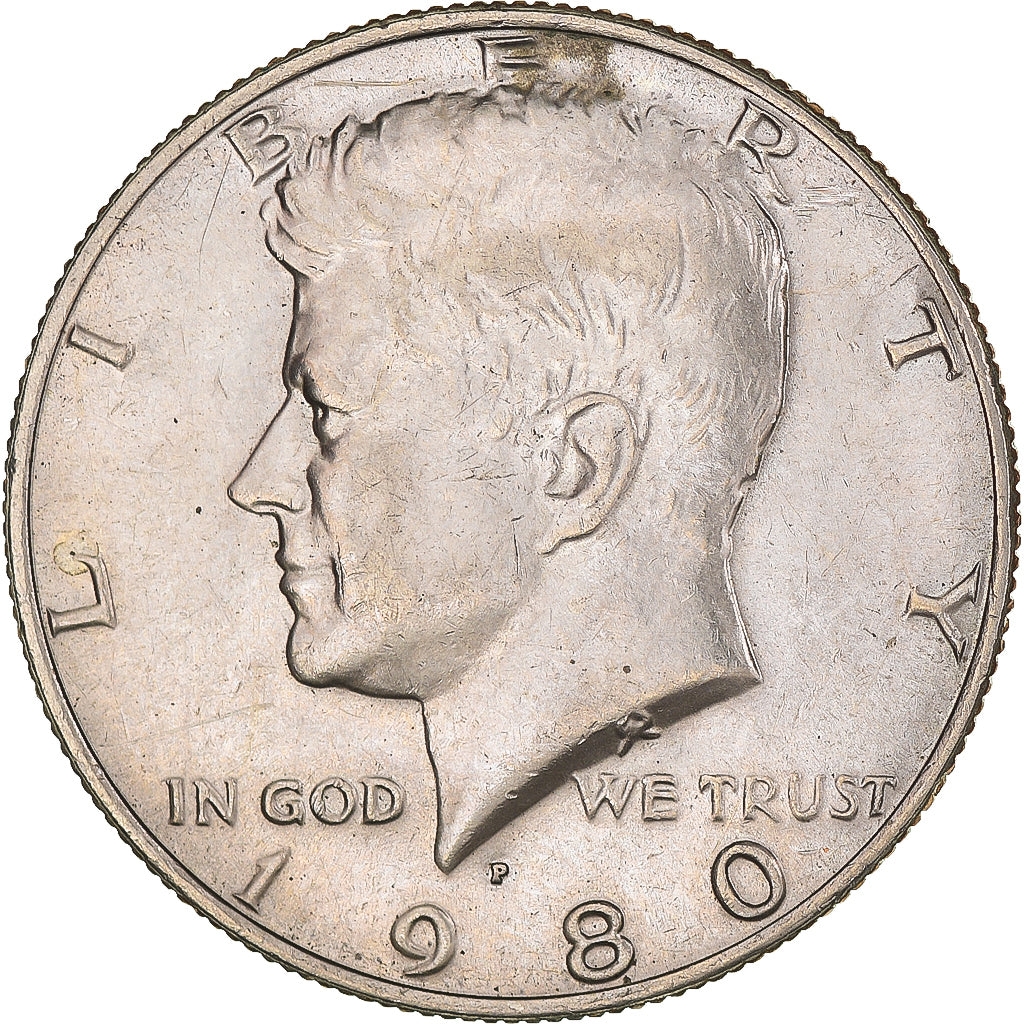 Moneta, USA, Kennedy, Half Dollar, 1980, Philadelphia, AU(50-53), Miedź-Nikiel