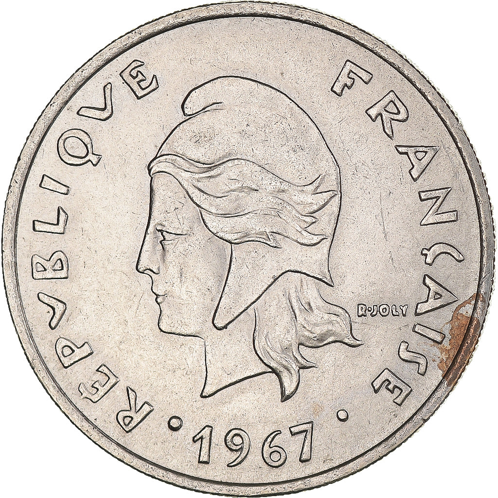Moneta, Polinesia francese, 20 Francs, 1967, Paris, BB+, Nichel, KM:6
