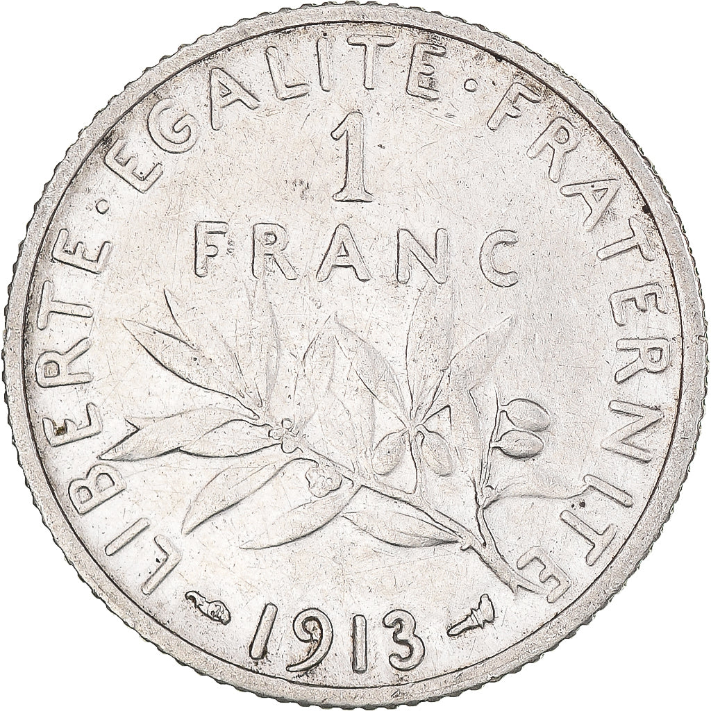 Coin, France, Semeuse, Franc, 1913, Paris, EF(40-45), Silver, KM:844.1