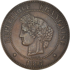 Münze, Frankreich, Cérès, 5 Centimes, 1897, Paris, Torche, SS+, Bronze
