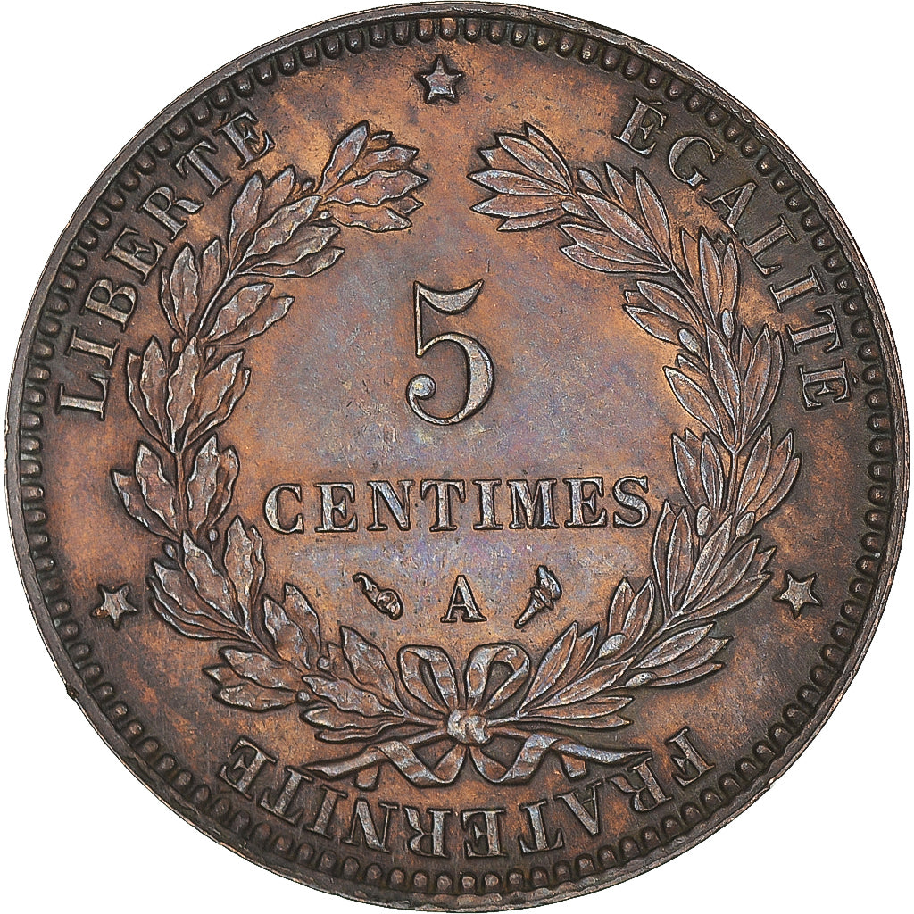 Coin, France, Cérès, 5 Centimes, 1897, Paris, Torche, AU(55-58), Bronze
