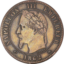 Moeda, França, Napoleon III, 2 Centimes, 1862, Bordeaux, EF(40-45), Bronze