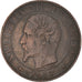 Moneta, Francia, Napoleon III, 5 Centimes, 1855, Strasbourg, Chien / Dog, MB+