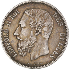 Coin, Belgium, Leopold II, 5 Francs, 5 Frank, 1875, EF(40-45), Silver, KM:24