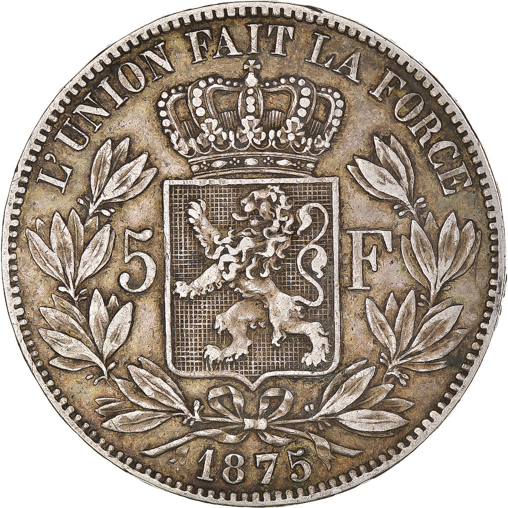 Münze, Belgien, Leopold II, 5 Francs, 5 Frank, 1875, SS, Silber, KM:24