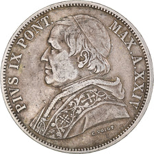 Münze, Italien Staaten, PAPAL STATES, Pius IX, 5 Lire, 1870, Rome, SS, Silber