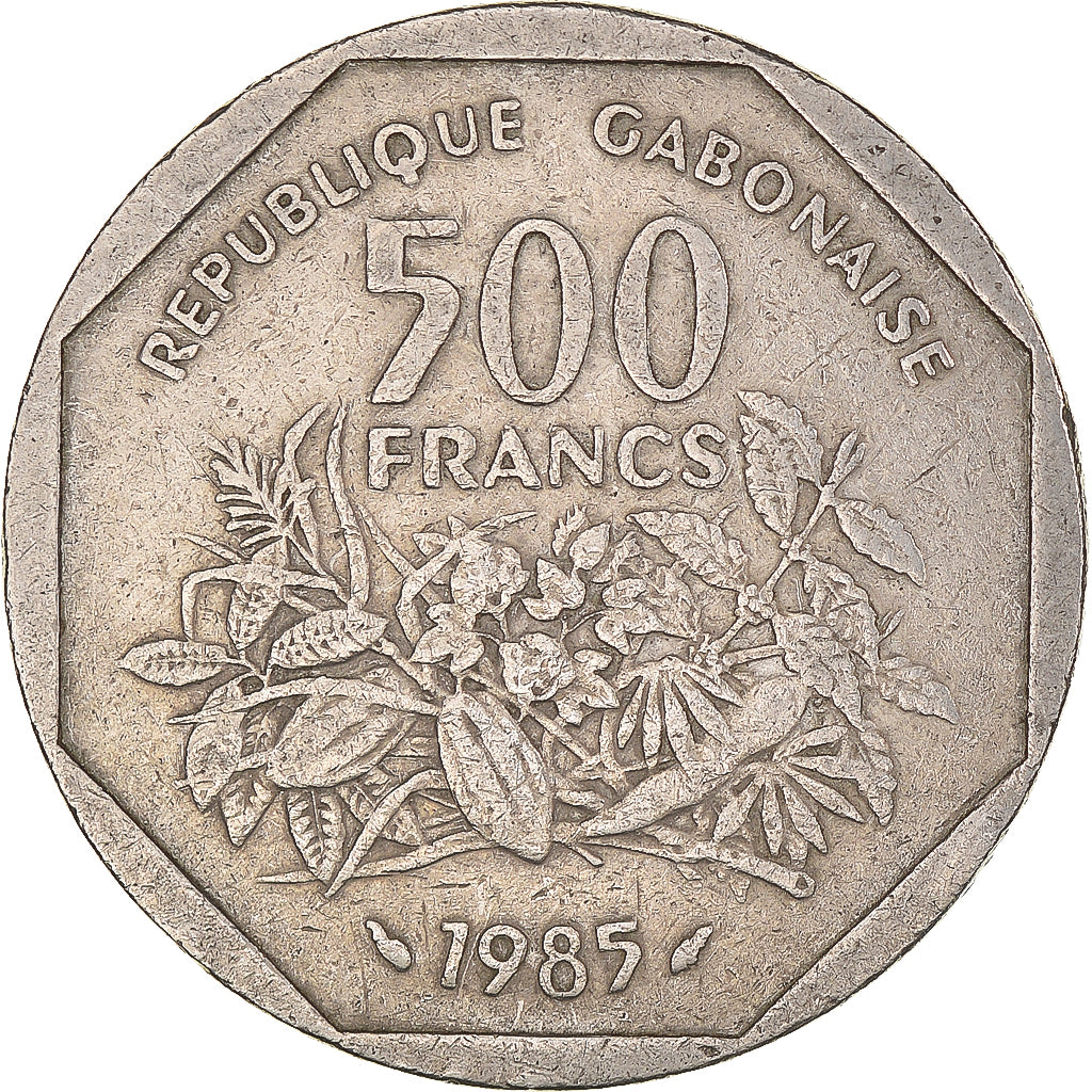 Coin, Gabon, 500 Francs, 1985, Paris, EF(40-45), Copper-nickel, KM:14