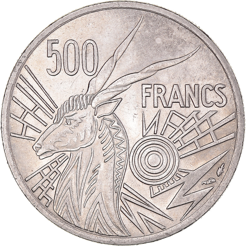 Moneda, Estados del África central, 500 Francs, 1976, Paris, EBC, Níquel