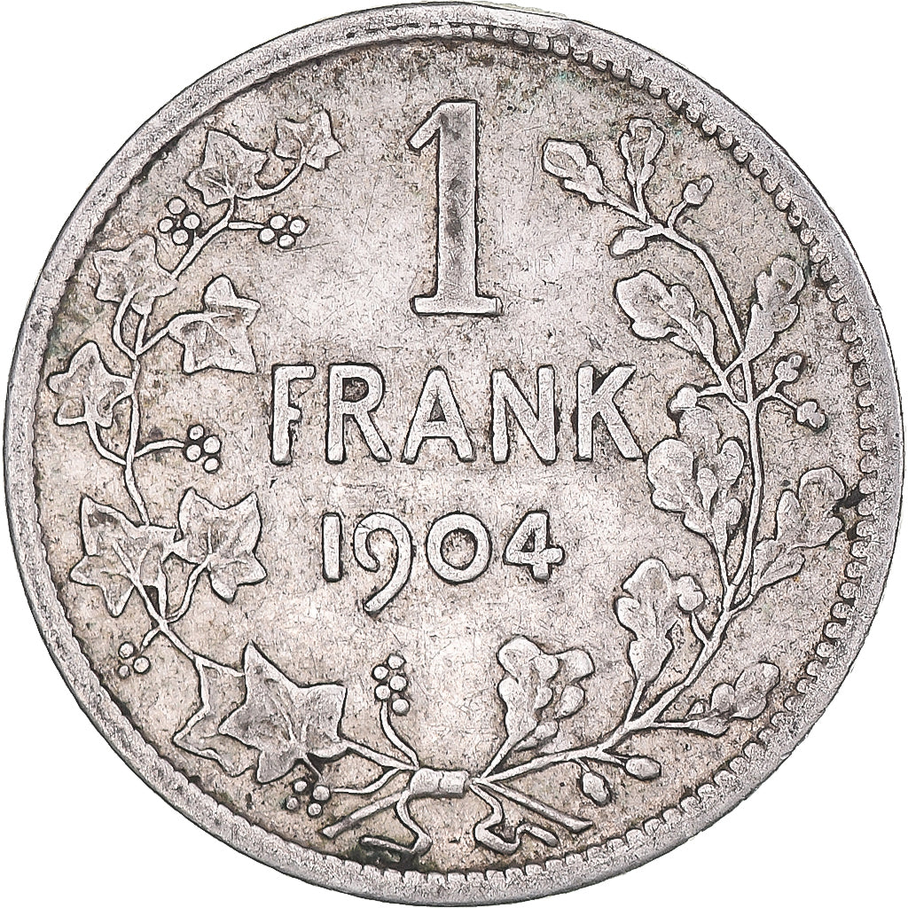 Moneda, Bélgica, Leopold II, Franc, 1904, BC+, Plata, KM:57.1