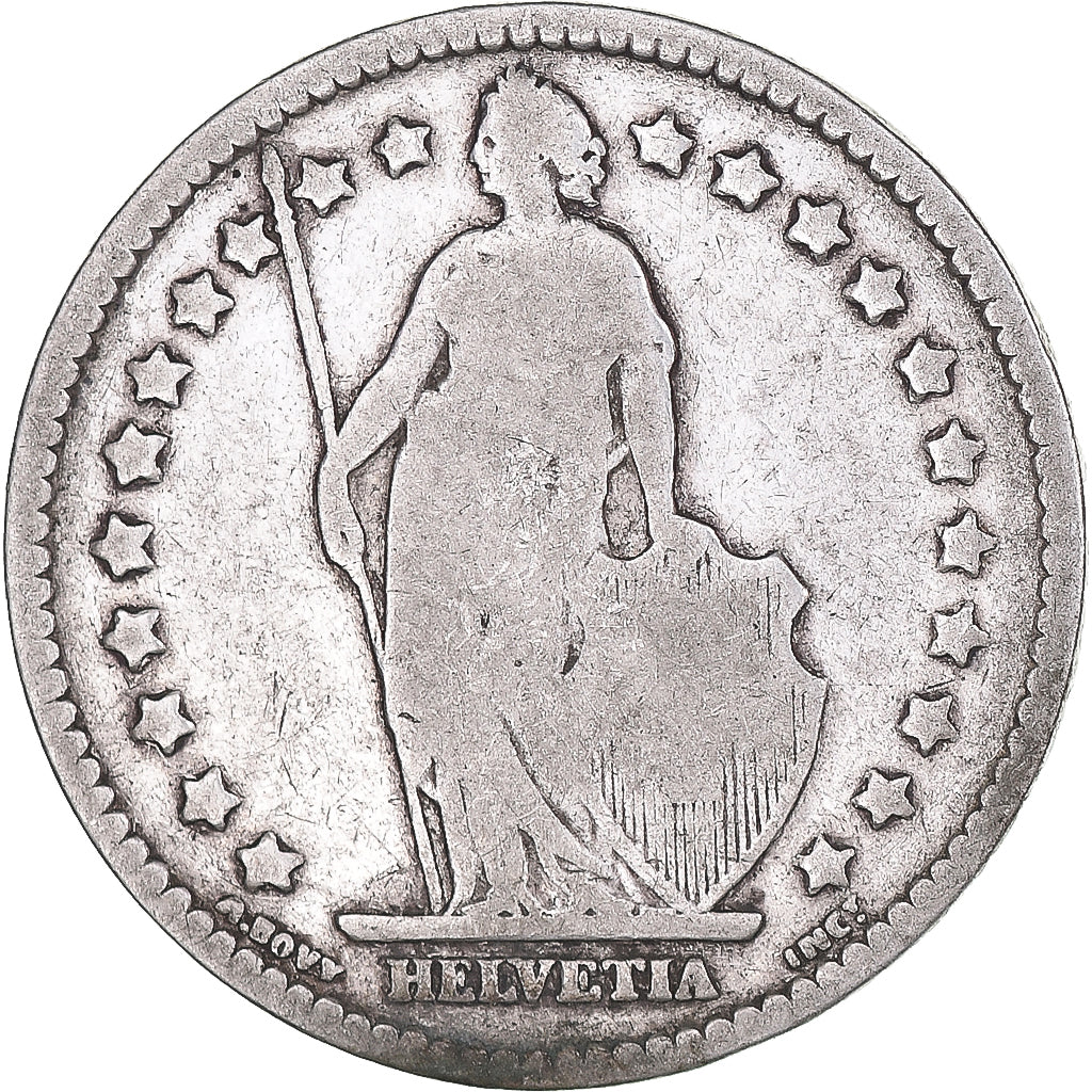 Moneta, Svizzera, Franc, 1886, Bern, MB, Argento, KM:24