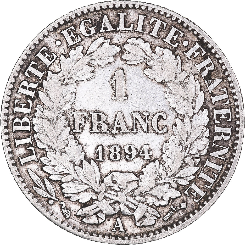 Coin, France, Cérès, Franc, 1894, Paris, EF(40-45), Silver, KM:822.1