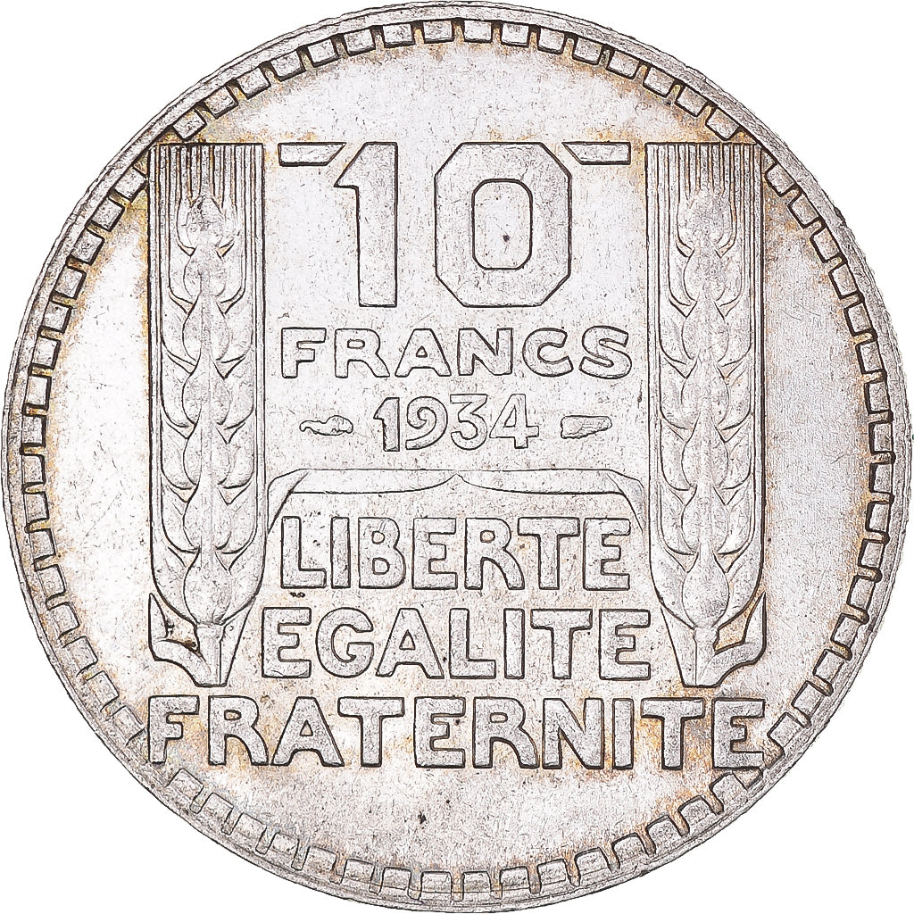 Moeda, França, Turin, 10 Francs, 1934, Paris, Variação, AU(50-53), Prata