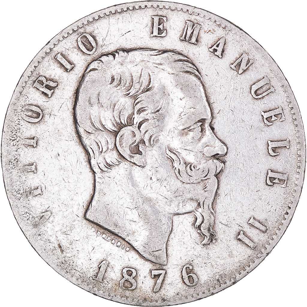 Moneta, Italia, Vittorio Emanuele II, 5 Lire, 1876, Rome, BB, Argento, KM:8.4