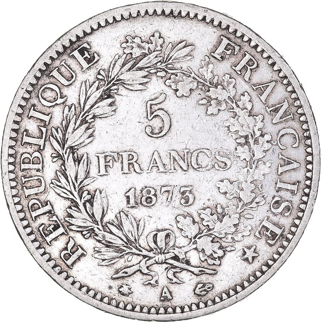 Coin, France, Hercule, 5 Francs, 1873, Paris, EF(40-45), Silver, KM:820.1