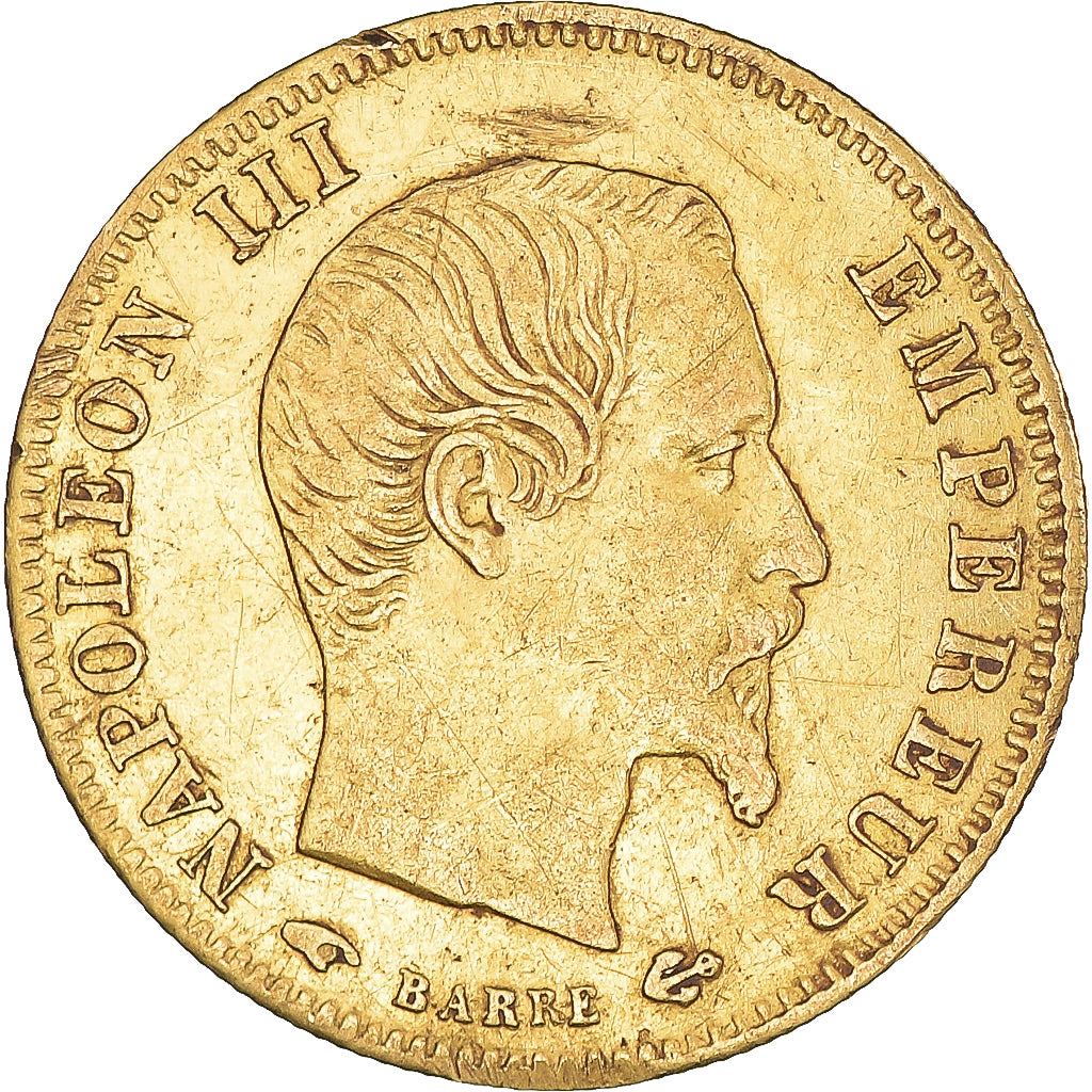 Moneta, Francja, Napoleon III, 5 Francs, 1858, Paris, EF(40-45), Złoto