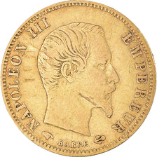 Münze, Frankreich, Napoleon III, 5 Francs, 1858, Paris, S+, Gold, KM:787.1